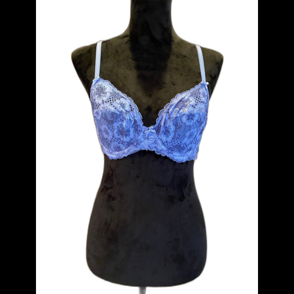 Adore Me Bra Periwinkle Blue Underwire Womens Lacy Sexy Lingerie - Picture 1 of 8